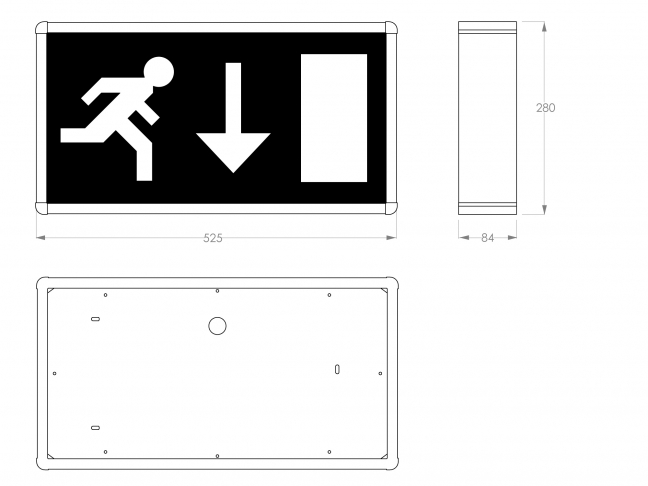 6XL1212W (Wandmontage) - technische tekening