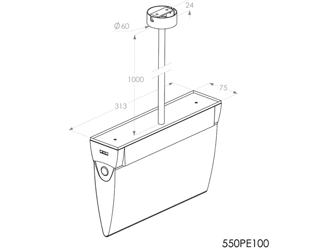 550PE100 (100cm) - technische tekening