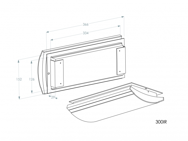 300IR inbouwrand - technische tekening