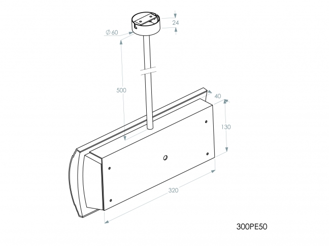 300PE50 pendel 50cm - technische tekening