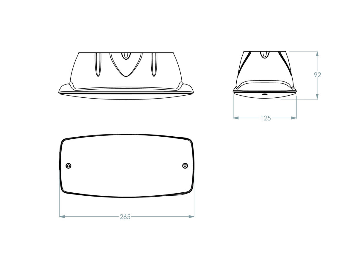 2L0500CCB (ceiling, corridor, black) - technische tekening