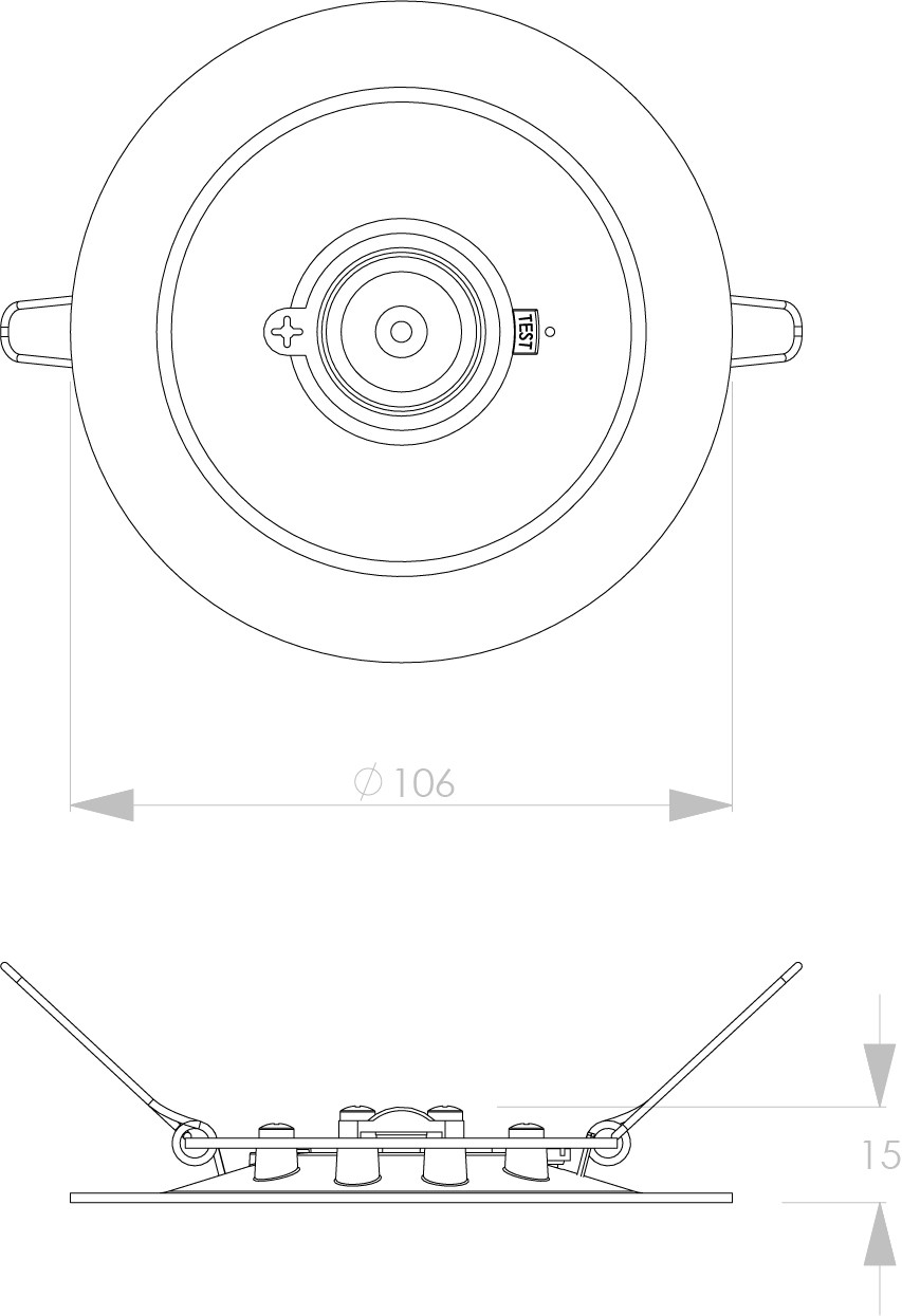 7SL0400B (LOW BAY, CENTRAL BATTERY) - technische tekening